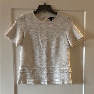 Banana Republic Cream Boxy Short Sleeve Blouse